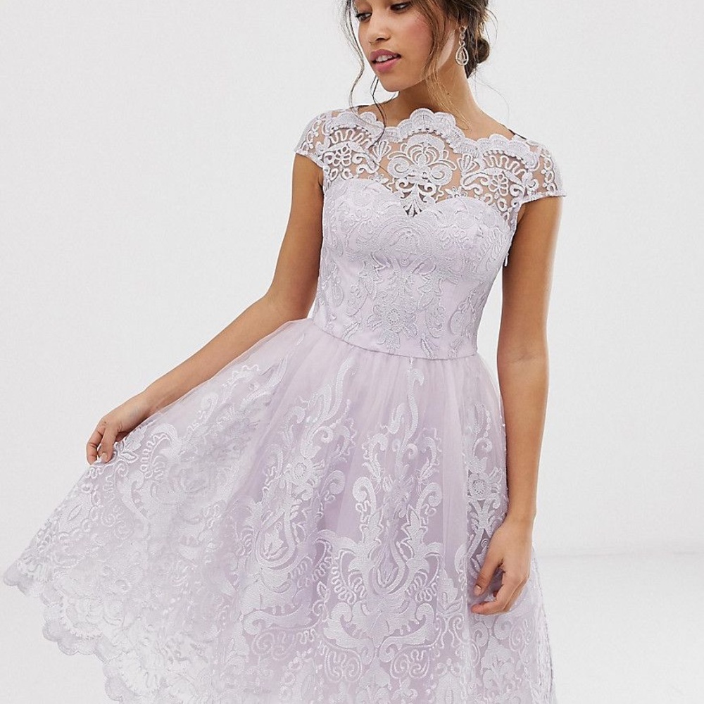 Chi Chi London Lavender Lace Bridesmaids Dress - Picture 5 of 11